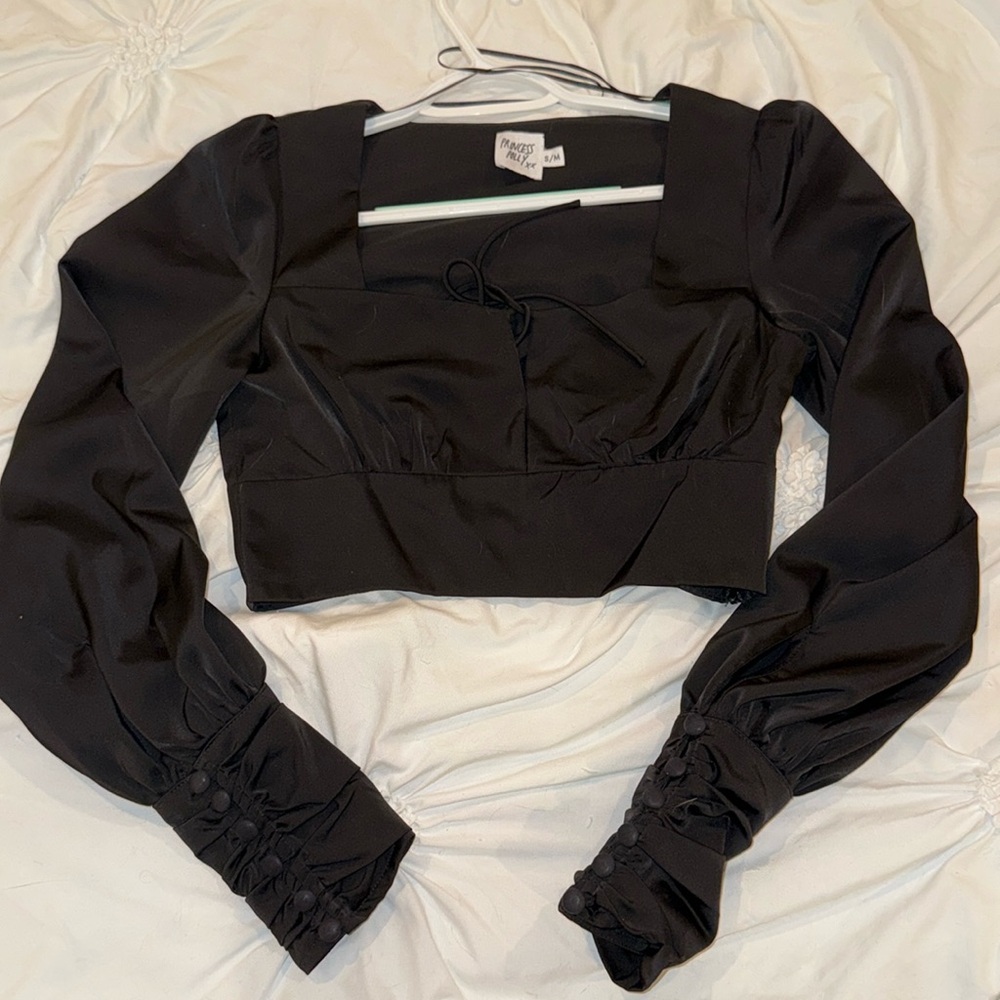 Princess Polly Black Crop Top NEVER WORN